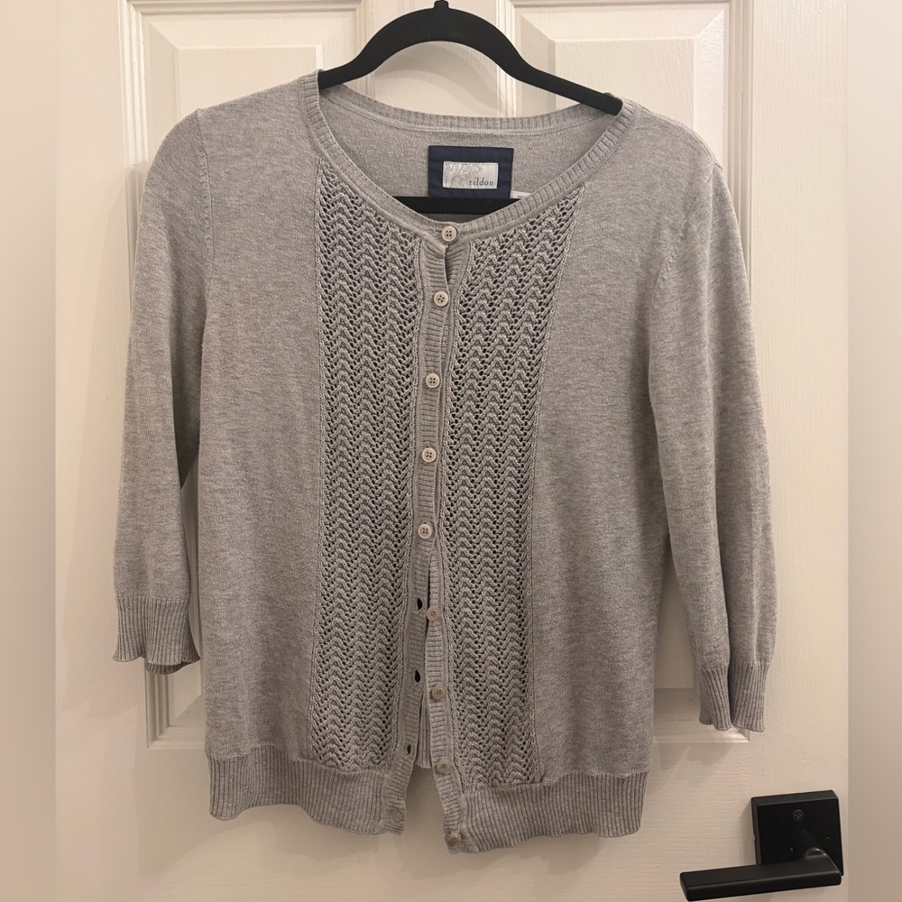 Tildon Light Gray Knit Cardigan